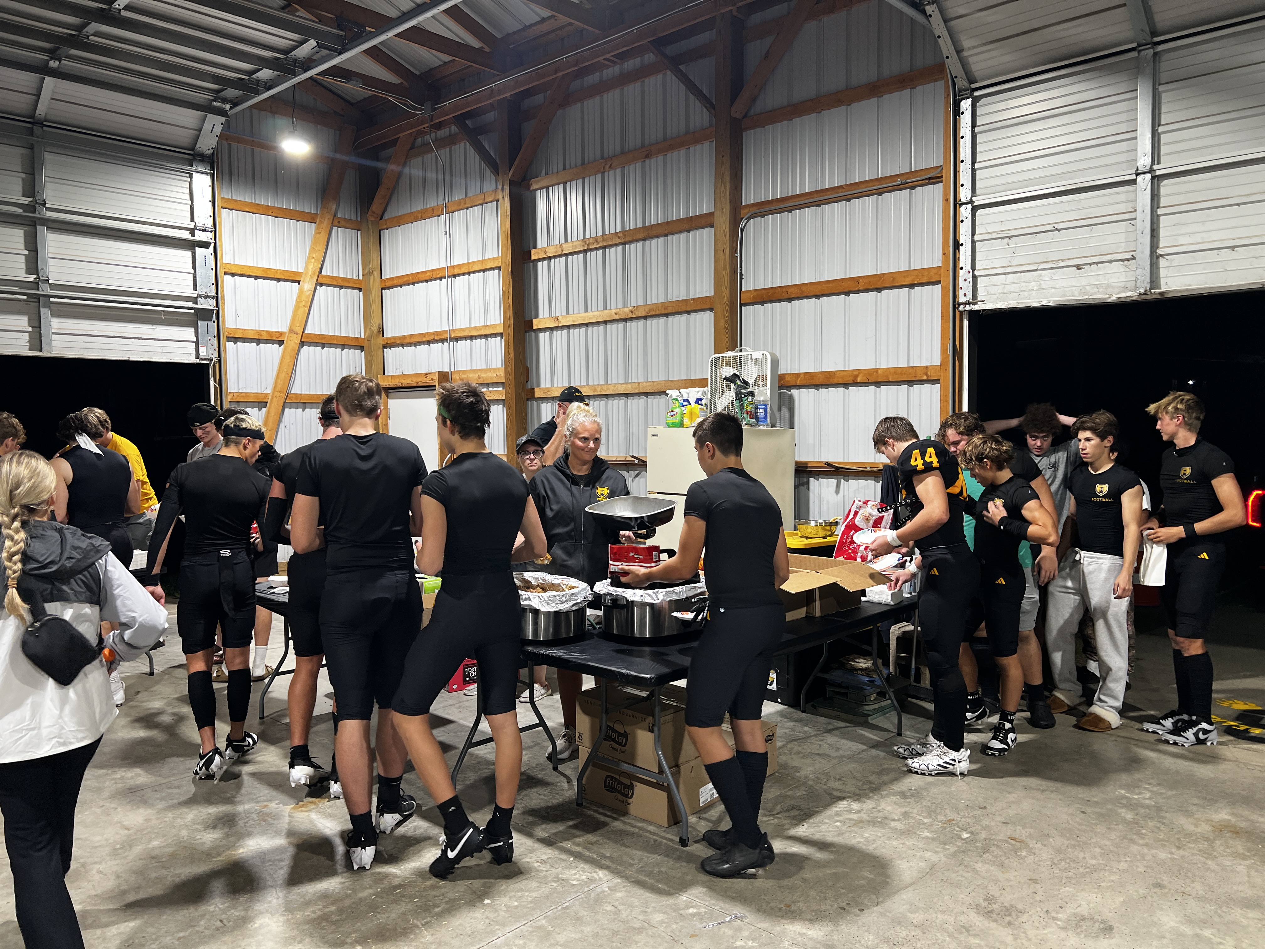 Postgame meal group photo
